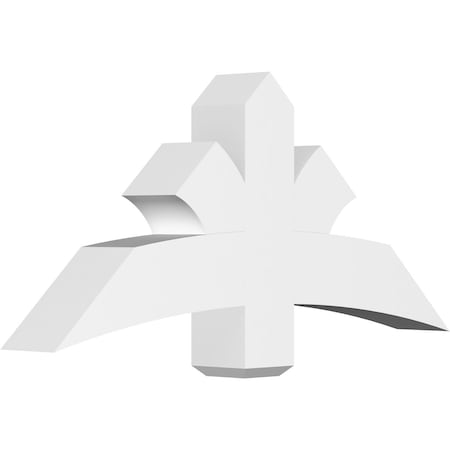 Ekena Millwork Davenport Architectural Grade PVC Gable Bracket, 48"W x 22"H x 6"D x 6"F, 11/12 Pitch GBP048X22X0606DAV00